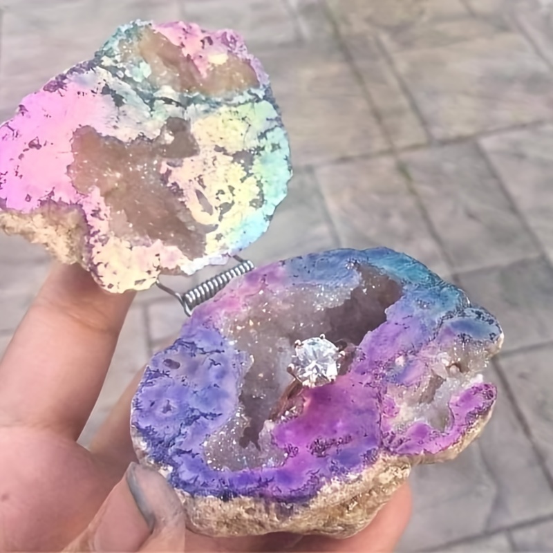 Pink Gemstone Cluster Healing Stone Ball Geode